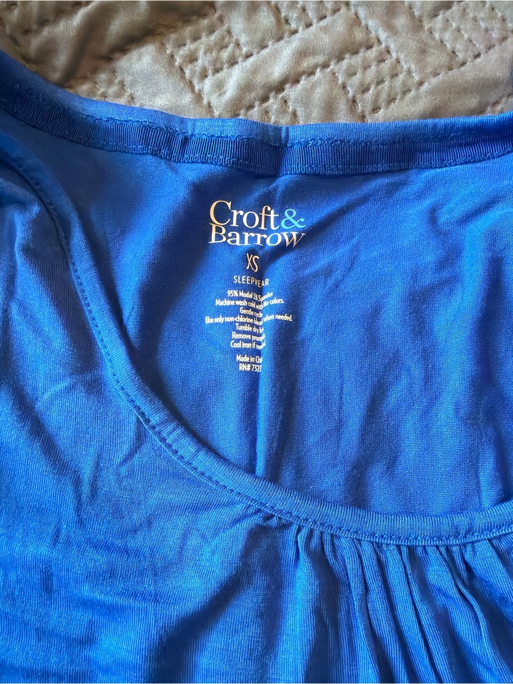 croft & barrow Royal Blue Sleeveless Scoop Neck Tank Top